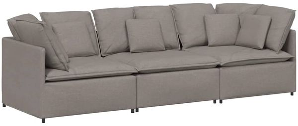 vidaXL Modulares Sofa mit Kissen Stoff Taupe 3321272