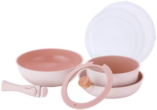 NEOFLAM® Pfannen-Set MIDAS Plus 8 tlg. Set - Pink, (8-tlg)