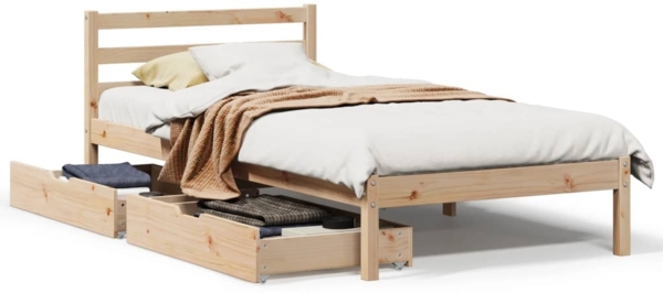 vidaXL Massivholzbett ohne Matratze 75x190 cm Kiefernholz 3301524