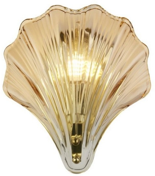 Licht-Erlebnisse Wandleuchte GLYGLOS, ohne Leuchtmittel, Glas Metall H: 22 cm IP44 in Messing G9 Modern