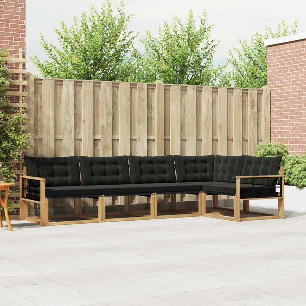 vidaXL Outdoor-Sofagarnitur mit Kissen 5 pcs Weiß und Schwarz 3388690