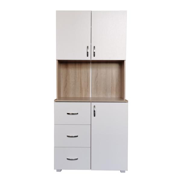 HTI-Living Hochschrank Küchenschrank Weiß/Sonoma Blanca (Stück, 1x Schrank Blanca, ohne Dekoration) Küchenbuffet Hochschrank