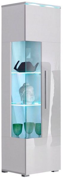 INOSIGN Vitrine India,Höhe 160cm stilvolle Glasvitrine mit verstellbare Glasböden Standvitrine 1Trg, viel Stauraum ohne Beleuchtung