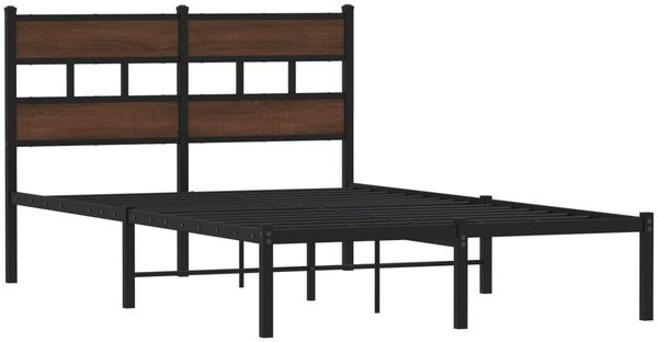 vidaXL Bettgestell ohne Matratze mit Kopfteil Braun Eiche 120x200 cm 4017149 Bild 3