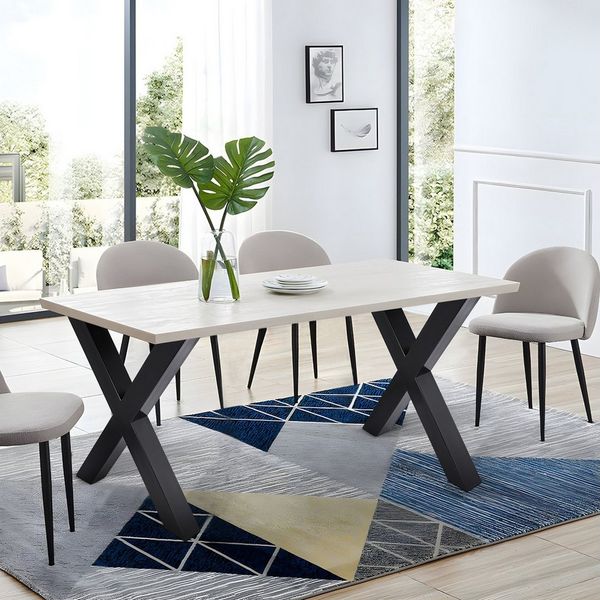 GarveeMore Tischbein Tischbein 2er Set Tischfüße X pulverbeschichtete Stahl Industriedesign, Tischgestell Kreuzgestell 60x72 cm Metall Tischkufen