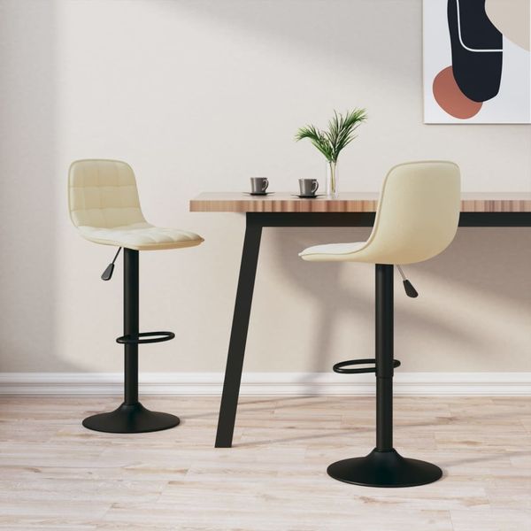 vidaXL Barhocker 2 Stk. Creme Samt [333990]