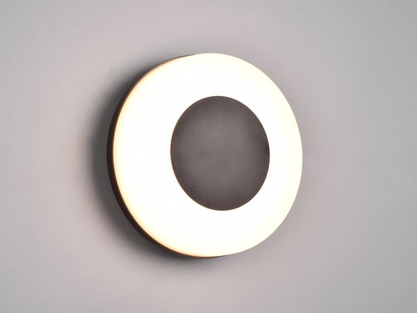 LED Außenwandleuchte MORENA Ø 25cm Lichtfarbe einstellbar Schwarz Weiß
