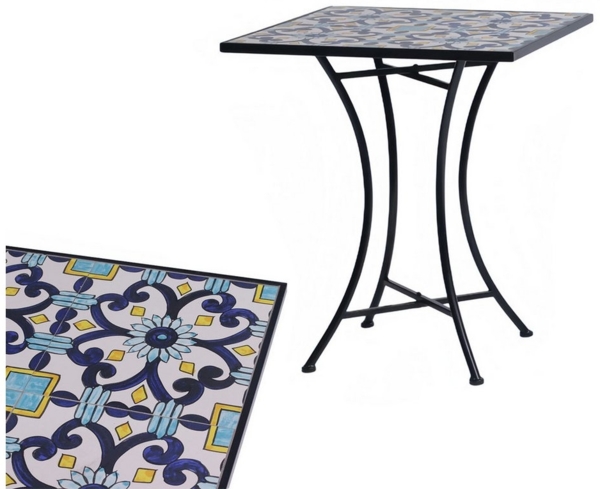 Outdoortisch Mosaiktisch Gartentisch Bistrotisch Tisch 61x61xH70cm
