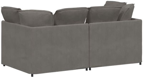 vidaXL Modulares Sofa mit Kissen Cordstoff Hellgrau 3321257 Bild 6
