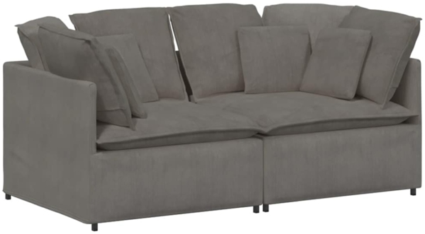 vidaXL Modulares Sofa mit Kissen Cordstoff Hellgrau 3321257
