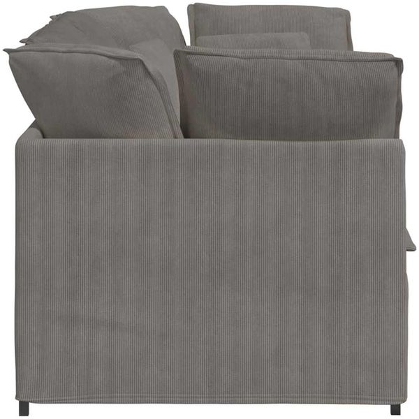vidaXL Modulares Sofa mit Kissen Cordstoff Hellgrau 3321257 Bild 5