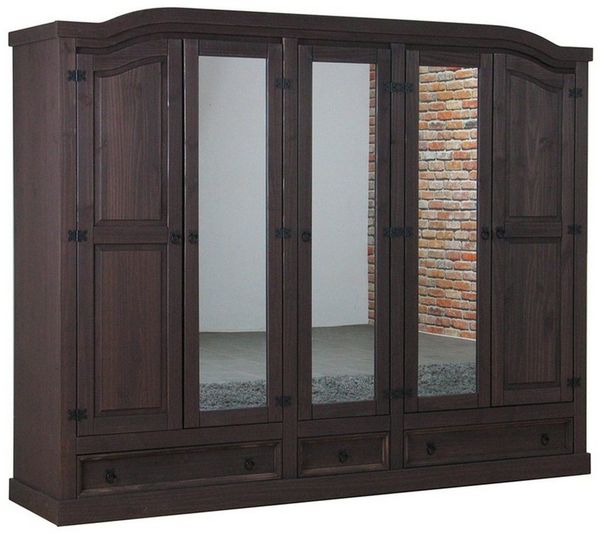 ebuy24 Kleiderschrank New Mexico Kleiderschrank 5 türig mit 3 Spiegeltür