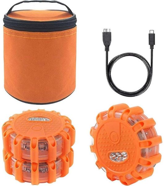 VIVIHEYDAY LED Nachtlicht 3/6 Stück LED Warnleuchten Warnblinkleuchte, LED Straßen Fackeln, Sicherheit Blinkende, mit Magnetfuß und Haken, 9 Blinkmodi, für Autos, LKWs, Boote, Camping, Bergsteigen, Wandern