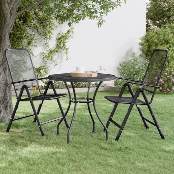 vidaXL Gartentisch Ø80x72 cm Streckmetall Anthrazit 317343