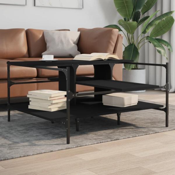 vidaXL Couchtisch Schwarz 100x100x48,5 cm Holzwerkstoff 842311