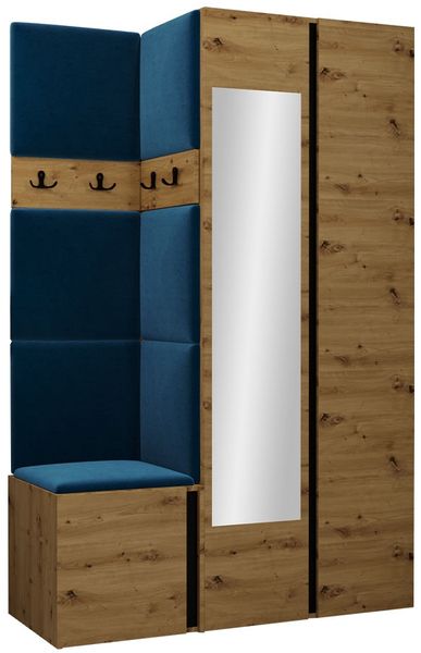 Garderoben-Set Monati XXVI (Farbe: Eiche Artisan / Schwarz, Manila 26)