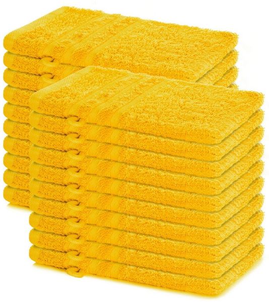 Lavea Waschhandschuh 20er Set Waschhandschuhe, 15 x 21 cm, Elena-Frottierserie, Waschlappen, (20-St), 500 g/m² Frottier, weich & saugstark, pflegeleicht