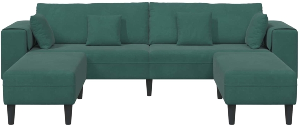 vidaXL Sofa mit Kissen 3 pcs Dunkelgrün Samt 3335174