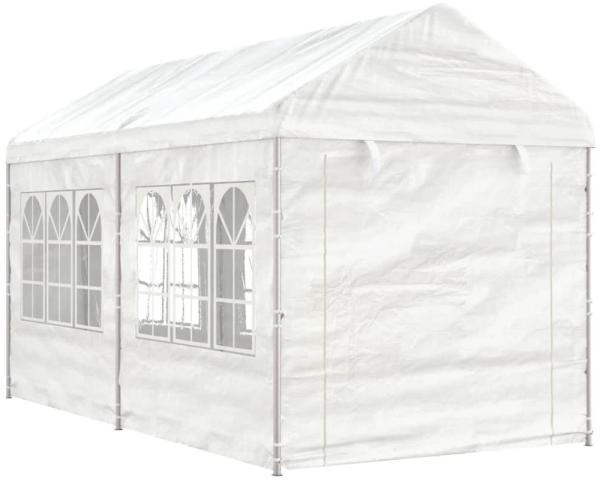 vidaXL Pavillon mit Dach Weiß 4,46x2,28x2,69 m Polyethylen 3155478