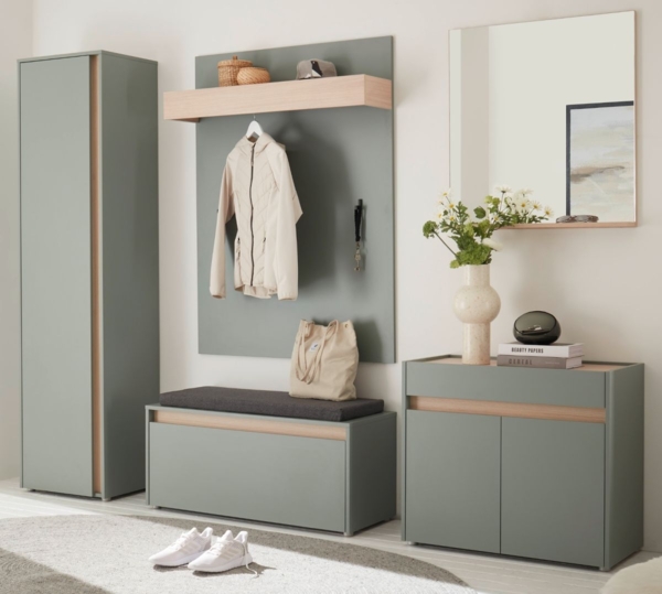 Garderobe Set 6-tlg. Center in Salbei und Eiche 260 x 200 cm