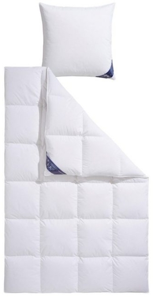 Excellent Daunenbettdecke + 3-Kammer-Kopfkissen Bettdecken-Set Zürich, Bettdecke 135x200 & 155x220 cm, Füllung: Bettdecke 100 % Daunen, Bezug: Einschütte (Bettdecke), Bettdecke 100% Daunen für Winter, Sommer, Kissen mit 90% Daunen Bild 4