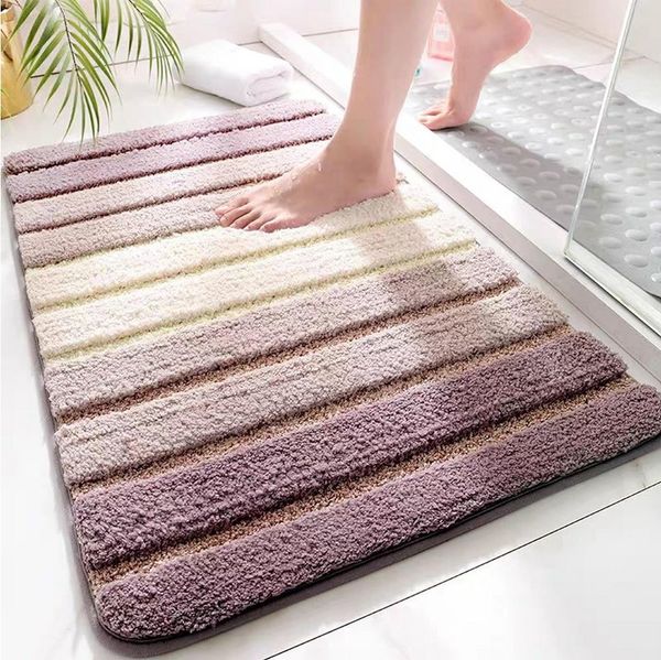 TUWENA Badematte Badematte rutschfest, Weich Badezimmerteppich Saugfähige Badteppich, Waschbar Badvorleger, Türmatte für Badezimmer, Dusche, Badewannen