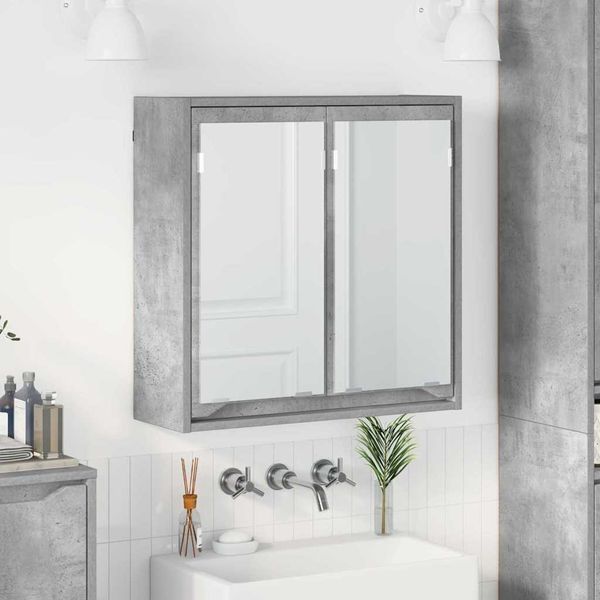 vidaXL Badezimmerspiegelschrank mit Regal Beton Grau 60 x 20 x 60 cm 888780