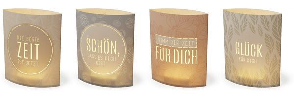 Deko Lampe Leuchte Batterie Poesielicht für Dich La Vida Serie Relax Auswahl Blatt 629394