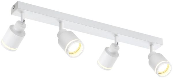 ZMH Moderne weiße Deckenleuchte: 4 verstellbare Deckenstrahler aus Metall, GU10 Deckenlampe, für Schlafzimmer, Esszimmer, ohne Leuchtmittel