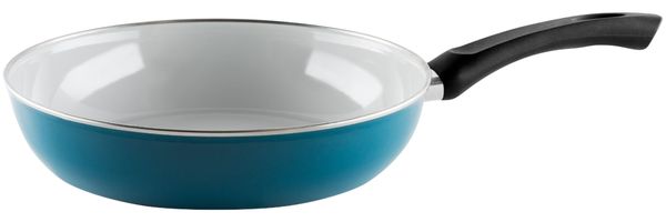 RIESS 0057-010 RIESS Emaille Pfanne Nouvelle extra stark 28 cm, Aquamarine / Bratpfanne