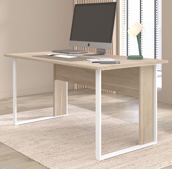 Schreibtisch Remote in Eiche und weiß 150 x 80 cm