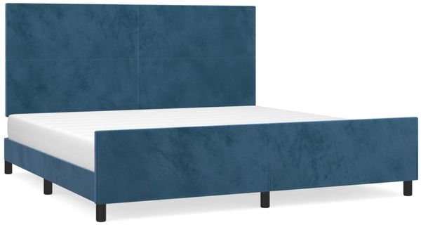 Bettgestell mit Kopfteil Samt Dunkelblau 200x200 cm Bild 2