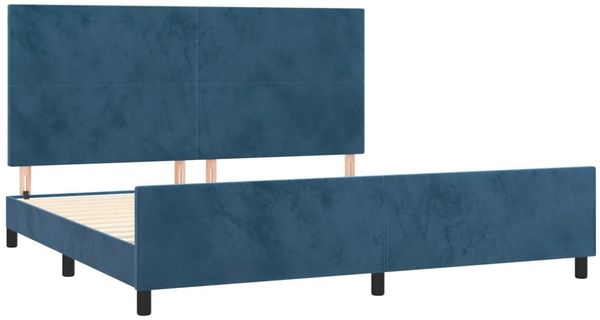 Bettgestell mit Kopfteil Samt Dunkelblau 200x200 cm Bild 4