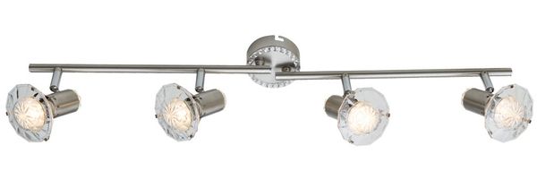 LED Deckenleuchte, Kristalle, Spots verstellbar, L 70 cm