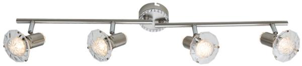 LED Deckenleuchte, Kristalle, Spots verstellbar, L 70 cm