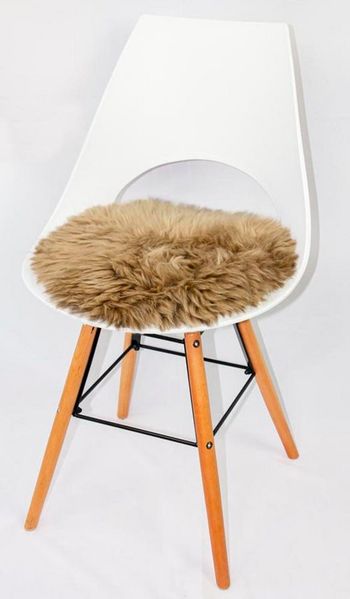 Heitmann Felle Stuhlkissen Lamm, Sitzauflage rund, Ø 45 cm, echtes Lammfell, waschbar, auch als 2er oder 4er Set