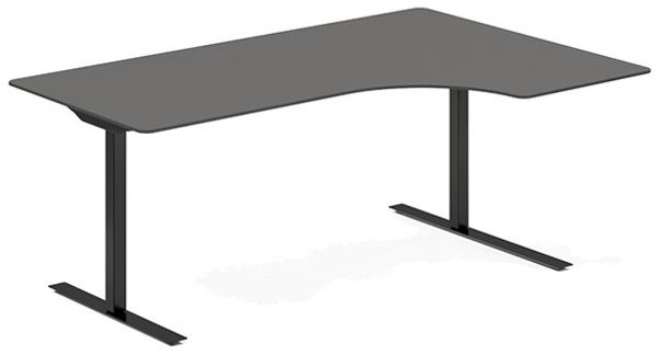 Höhenverstellbarer Schreibtisch DNA EG 2000x2200mm rechts 3-beinig/schwarz