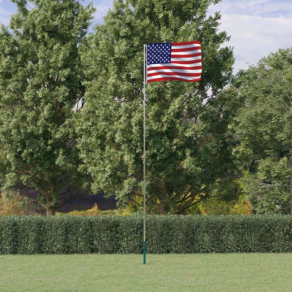 vidaXL Flagge der Vereinigten Staaten mit Mast 5,5 m Aluminium 3147141