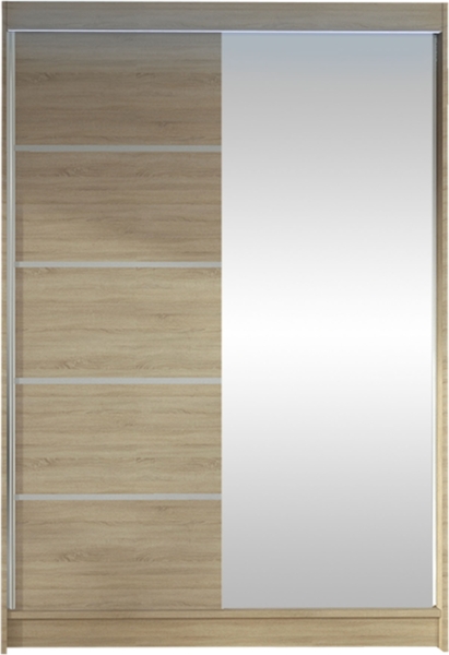 Kleiderschrank Lino III, mit RGB LED Beleuchtung, Farbe: Sonoma Eiche