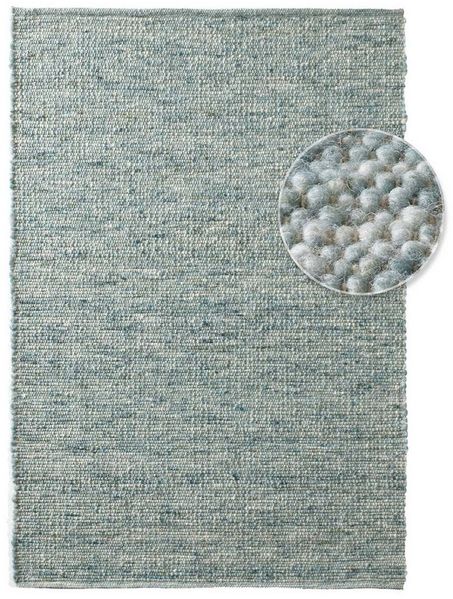 TaraCarpet Wollteppich TaraCarpet Handwebteppich Malmoe Fashion, rechteckig, Höhe: 10 mm, Handgewebter Teppich grün Wohnzimmer Schlafzimmer Esszimmer 070X130