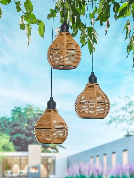 Luxform Hängeleuchte Luxform Hanging Lamp Rattan, LED fest integriert, Warmweiß, LED-Hängeleuchte, batteriebetrieben, warmweiß