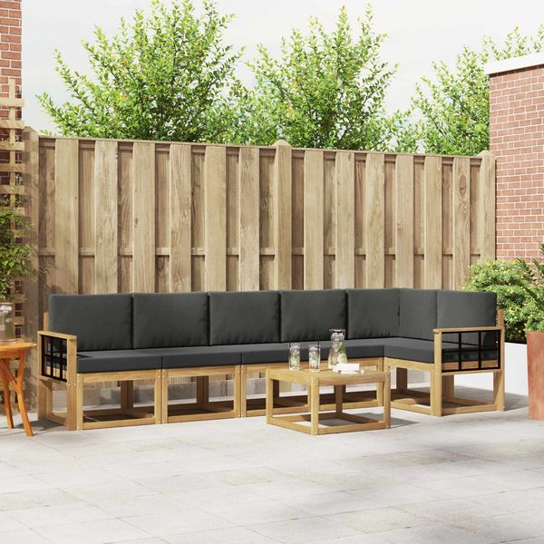 vidaXL Outdoor-Sofagarnitur 7 pcs Weiß und Anthrazit Polyester 3387746