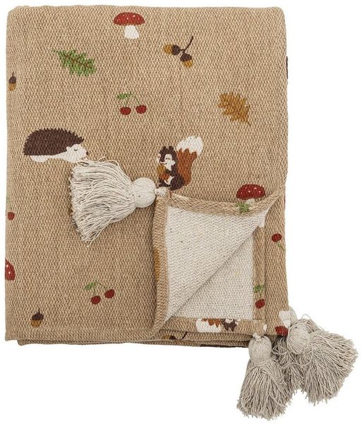 Bloomingville Fall Decke, Braun, Recycelte Baumwolle