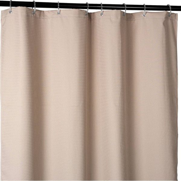 ANRO Duschvorhang WAFFEL Anti-Schimmel Waffel Hochwertig Badezimmervorhang Wasserperlend Breite 180 cm (Packung, 1-tlg, Duschvorhang inkl. Aufhängeringe), robuster Vorhang Stangenaufhängung 180x200 cm Spa Design Beige