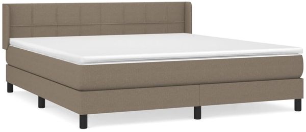 vidaXL Boxspringbett mit Matratze Taupe 160x200 cm Stoff 3129725 Bild 2