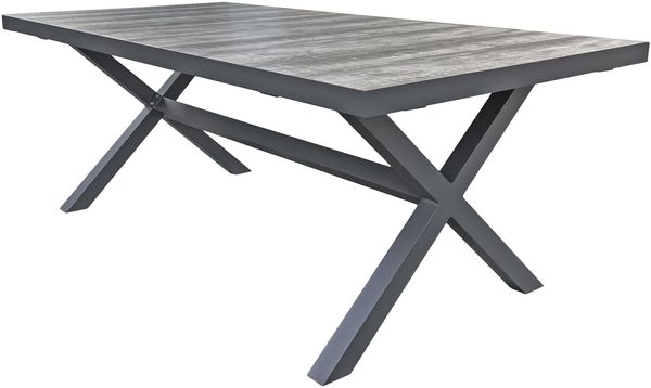 Gartentisch INGER - Aluminium, Dunkelgrau, 202x100x75cm | Terrassentisch Wetterfest Outdoor Tisch