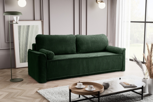 Schlafsofa (B/H/T: 225x96x93 cm) in Smaragdgrün Bild 6
