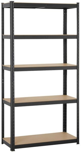 Yaheetech Schwerlastregal, Standregal Lagerregal, verstellbare Regalböden, belastbar bis 875kg, Stahl schwarz, 90 x 40 x 180cm