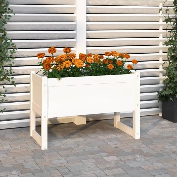 vidaXL Pflanzkübel Weiß 78 x 40 x 52 cm Massivholz Kiefer 822118