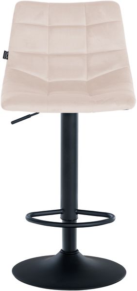 CLP 2er Set Barhocker Jerry Samt höhenverstellbar und 360 drehbar,beige schwarz Bild 4